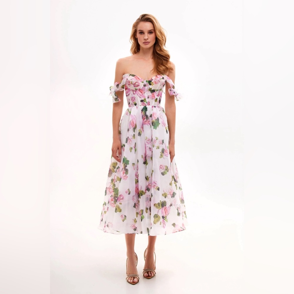 Milla Tender Floral Mid Tie Strap Dress